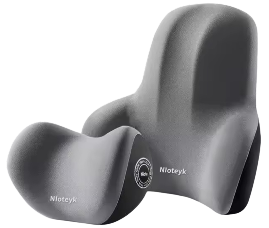 Nloteyk Car Memory Foam Neck & Lumbar Support Cushion Set