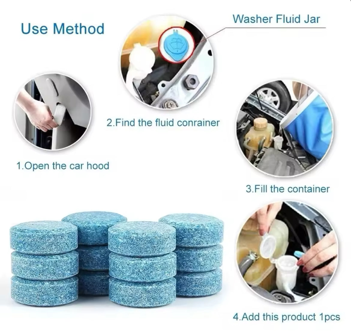 Windshield Washer Fluid Tablets (100 Pcs)